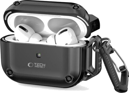 Tech Protect Rough Hook Case with Carabiner for Apple AirPods Pro 1/2 Black
