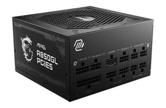MSI MAG A850GL PCIE5 - power supply - 850 Watt Strømforsyning (PSU) - 850 Watt - 120 mm - 80 Plus Gold sertifisert