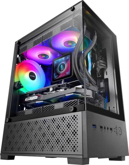 Mars Gaming MC-SE2 Mini Tower PC-Kabinett microATX Herdet Glass RGB Svart