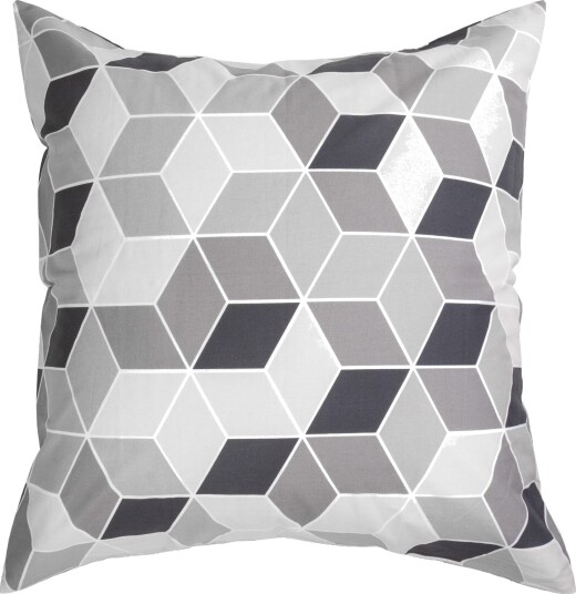 Putetrekk 60x63 cm   100% bomull   Grått med grafisk design
