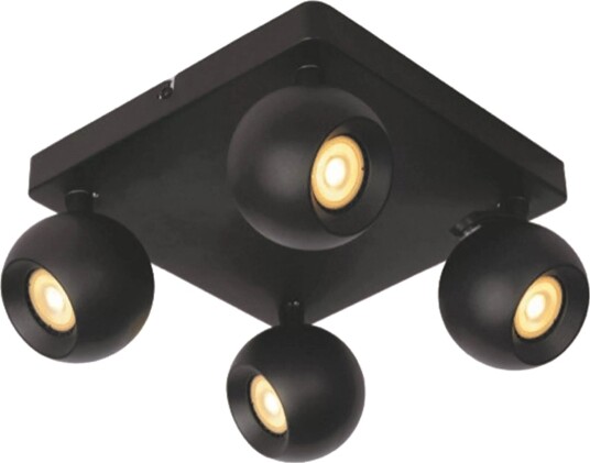 Favori 4 Takspot GU10  Bredde 24 X 24 Cm  Sort