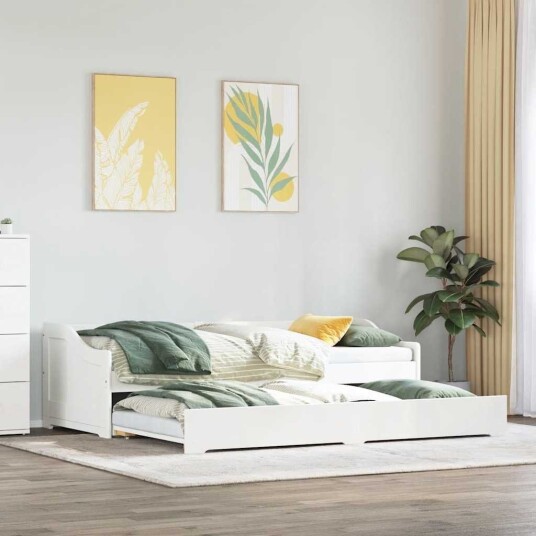 Daybed med trille uten madrass IRUN hvit 90x200 cm Daybed med trille uten madrass IRUN hvit 90x200 cm