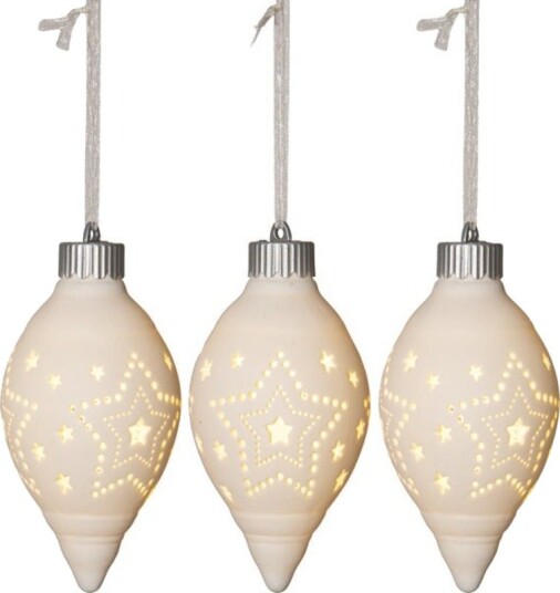 Star Trading Gota porselenskuler med lys 13,3 cm 3 pakning
