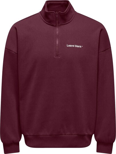 ONLY & SONS Onstyson Ovz Ls Half Zip High Neck Lb Burgundy L