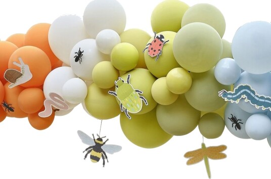 Bug Party Ballongbuesett med 55 Fargerike Ballonger og Papirinsekter