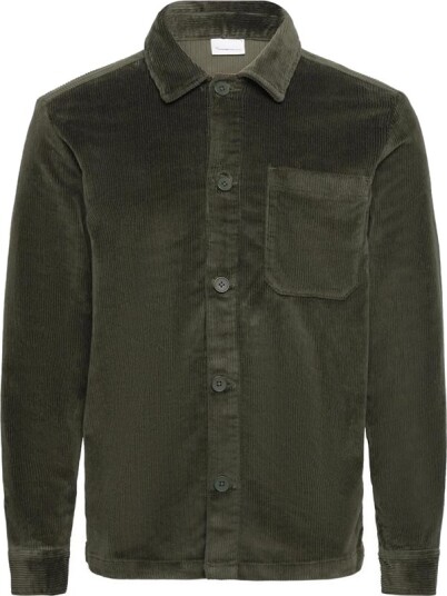 KnowledgeCotton Apparel Organic Cotton Corduroy Overshirt GOTS Forrest Night
