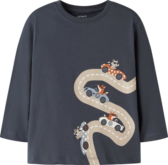 Name It Genser NmmWagon Loose Ombre Blue/Racing Name It 4 år (104) Genser Grå Marineblå Svart