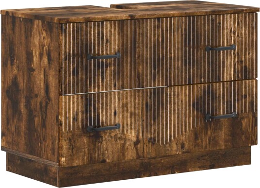 vidaXL Baderomsvaskeskap HOORN Røkt Eik 82 x 41 x 56 cm Konstruert tre