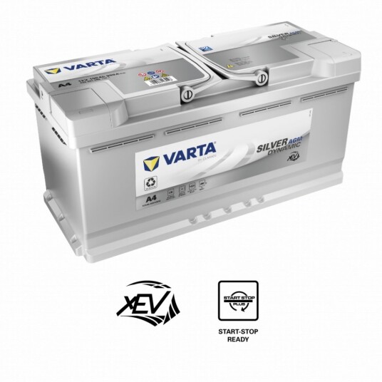 VARTA Silver Dynamic AGM Batteri 12V 105AH 950CCA (394x175x190/190mm) +høyre A4.