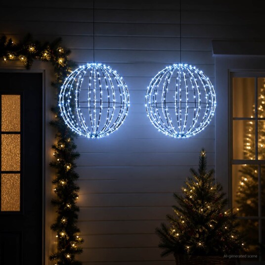 vidaXL Julefiniallys 2 stk. 320 LED-lys Blå Diameter 50 x 52 cm
