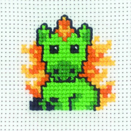 Permin Broderisett Unicorn grønn 8x8cm