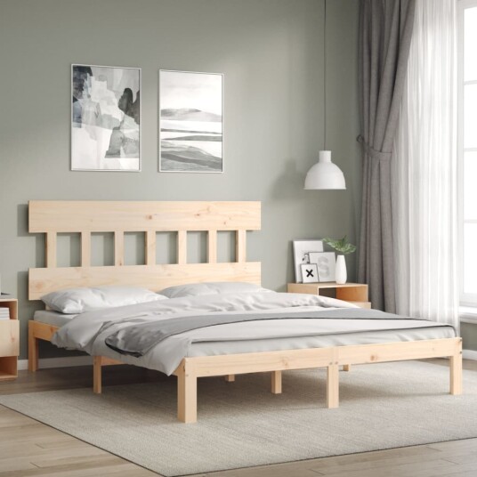 vidaXL Sengeramme med hodegavl 5FT King Size heltre 8720845987718