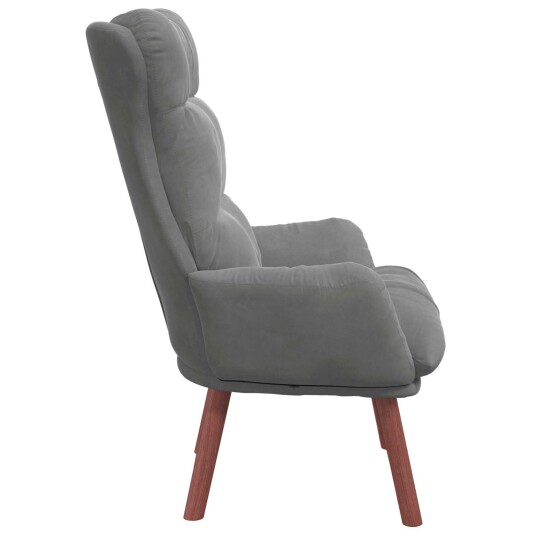 Avslappende stol Mørke grå 69 x 74 x 93 cm Fløyel Avslappende stol Mørke grå 69 x 74 x 93 cm Fløyel
