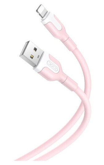 XO USB-Lightning Kabel 1 m 2,1A Rosa for iPhone Lading og Dataoverføring