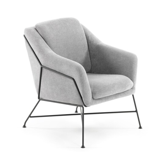 Kave Home LA01014 - Brida Loungestol Svart/Lys grå 1562705-01-0 1606045-01-0