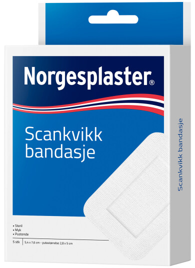 Norgesplaster Scankvikk bandasje 54x76 cm hvit 5 stk.