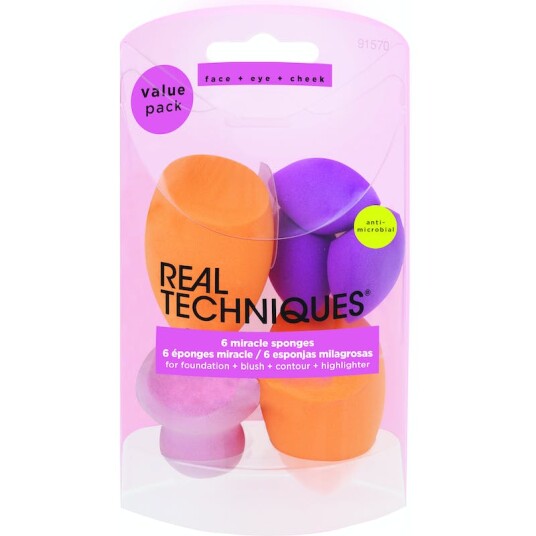 Real Techniques 6 Miracle Sponge Set 6 stk Sminkesvamp Real Techniques 6 Miracle Sponge Set 6 stk Sminkesvamp