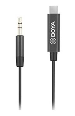 Boya 3.5mm TRS til USB-C Lydadapter 0.2m Svart