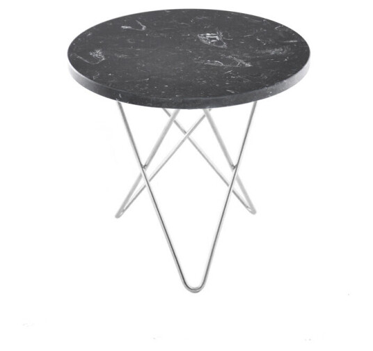 Ox Denmarq Mini O Table salongbord marquina marmor, rustfritt stativ