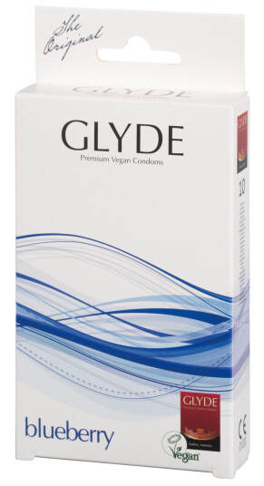 Glyde Ultra Blueberry Condoms 10 stk     - Blå