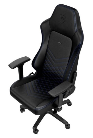 Noblechairs Hero - Stol - Ergonomisk - Armlener - T-Formet - Tipping - Roterende - Aluminium Polyuretan Stål Minneskumplast Polyuretan Vegansk Imitasjonslær - Svart Blå Noblechairs Hero - Stol - Ergonomisk - Armlener - T-Formet - Tipping - Roterende - Aluminium Polyuretan Stål Minneskumplast Polyuretan Vegansk Imitasjonslær - Svart Blå