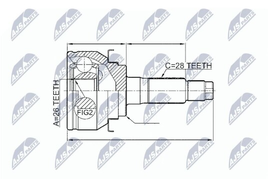 Nty Drivknute drivaksel NTY NPZ FR 047