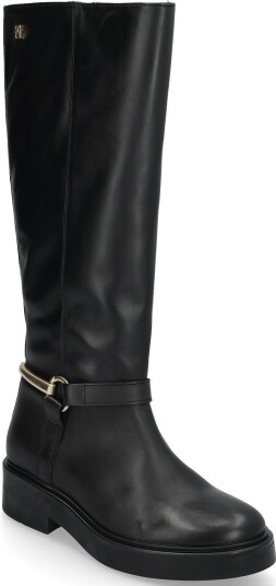 Tommy Hilfiger Th Stud Leather Knee Riding Boot BLACK 41