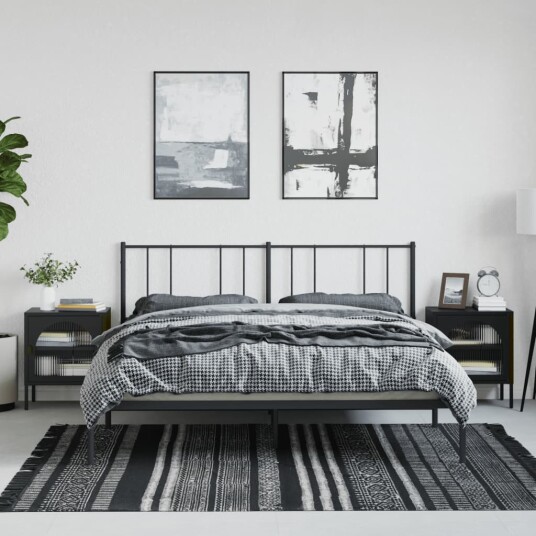  Nattbord 2 stk svart 50x35x60 cm glass og stål 8721012315525