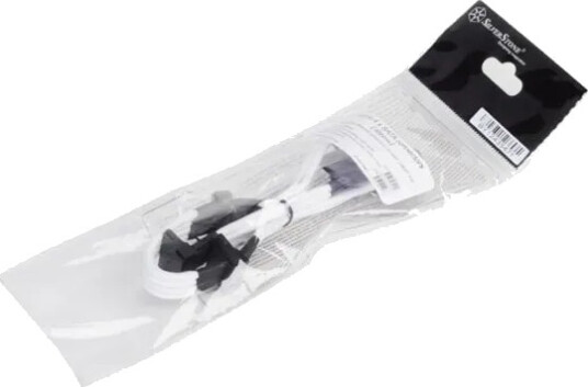 Silverstone Pp07   Strømforlengelseskabel   4 Pin Intern Strøm Hann Til Sata Strøm Hunn   30 Cm   Hvit
