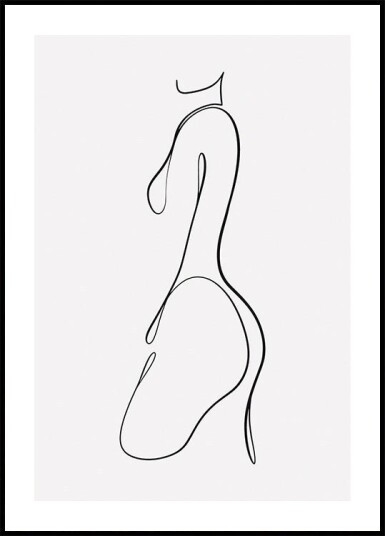 Woman"s Curved Lines Plakat Plakat / 100x150cm