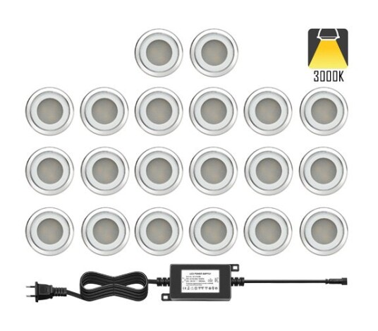 Nordic Terrassebelysning A2 20 X 0,3W Varmhvit IP67 Dimbar Nordic Terrassebelysning A2 20 X 0,3W Varmhvit IP67 Dimbar
