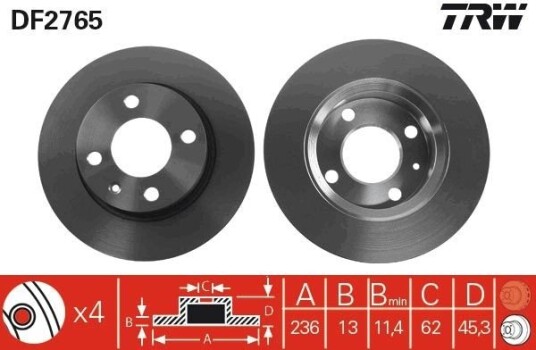 Bremseskive TRW DF2765