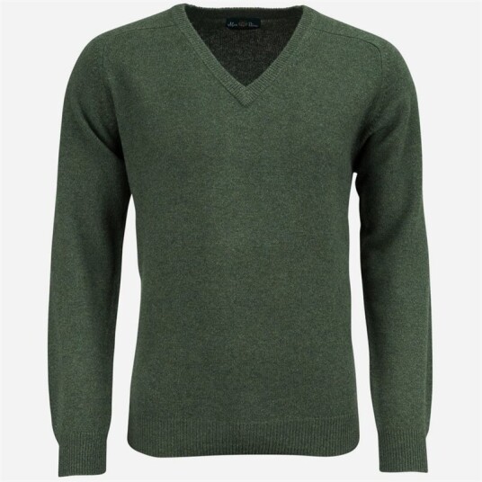 Alan Paine V-Neck Lambswool - Rosemary Alan Paine V-Neck Lambswool - Rosemary