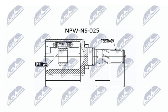 Nty Drivknute drivaksel NTY NPW NS 025