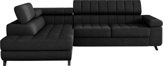 Amshyttan Sofa med Sjeselong 3 seter Svart