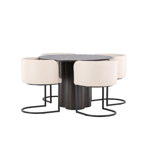 Venture Home Spisegruppe Venture Home Olivia Ø 110 cm med 4 Simrishamn Stoler GR23088V