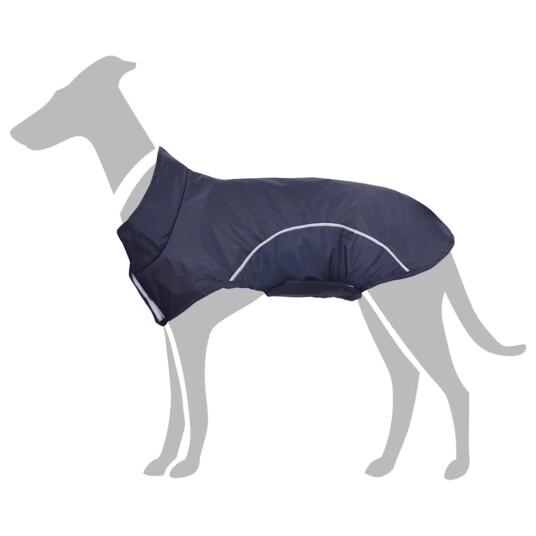 Vidaxl Hunde Regnfrakk Med Refleksstrimler Polyester Marineblå S