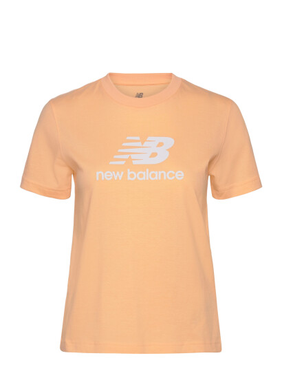 New Balance Sport Essentials Jersey Logo T Shirt   Orange   XS