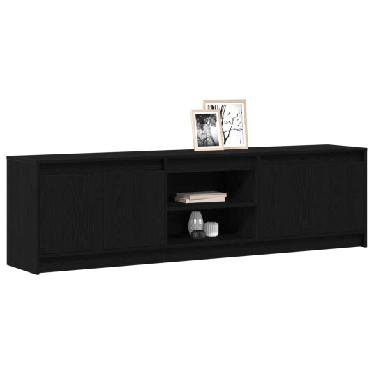 TV skap Svart 182 x 34 x 50 cm Konstruert tre TV skap Svart 182 x 34 x 50 cm Konstruert tre