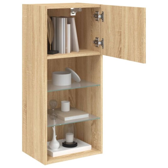 vidaXL TV-benker med LED-lys 2 stk sonoma eik 40,5x30x90 cm 8721012256323 vidaXL TV-benker med LED-lys 2 stk sonoma eik 40,5x30x90 cm 8721012256323