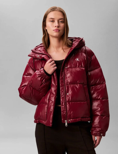 Calvin Klein Jeans Shine Puffer Jacket - Burgundy - M Calvin Klein Jeans Shine Puffer Jacket - Burgundy - M