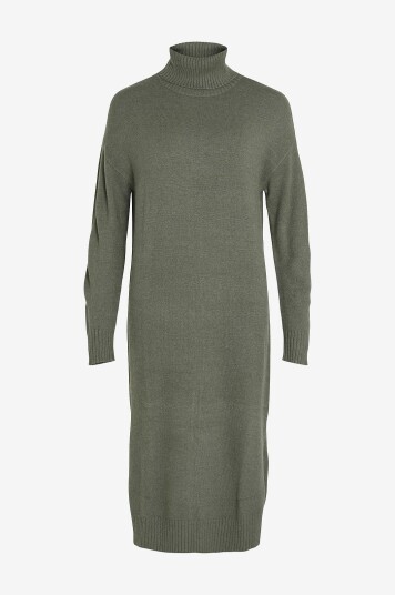 Vila - Kjole viRil Roll Neck L/S Midi Dress - Grå