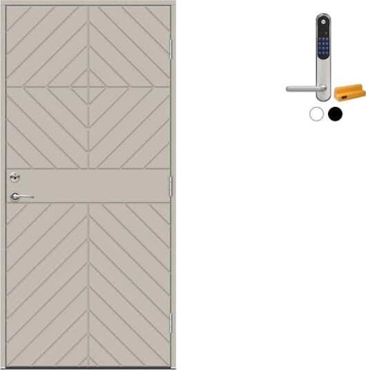 Ytterdør Swedoor Advance-Line Classic Grieg med Yale Doorman Classic Home