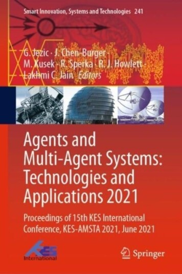 Agents and Multi Agent Systems: Technologies and Applications 2021