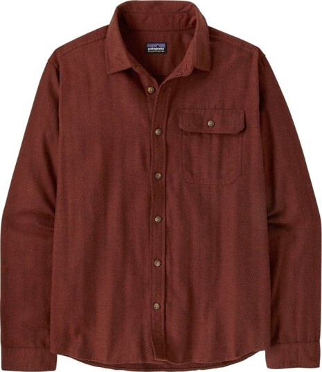Patagonia M"s L/S LW Fjord Flannel Shirt Mirror Weave: Rusty Red