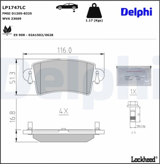 DELPHI LP1747LC Bremseklosser