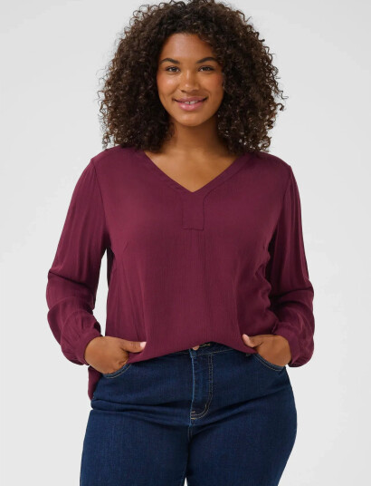 Kaffe Curve Kcami Ls Blouse - Red - 46