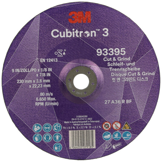 Cubitron 3 kutte-/skrubbskive T27 230Ã3,8mm