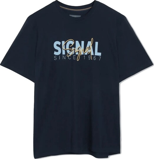 SIGNAL 10.3591 Owensi Print Tee + DEEP MARINE S SIGNAL 10.3591 Owensi Print Tee + DEEP MARINE S