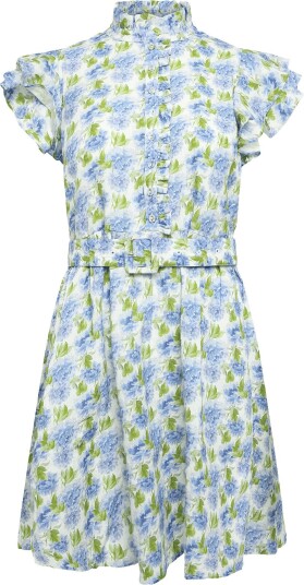 by Ti Mo Linen Ruffle Dress White XS
